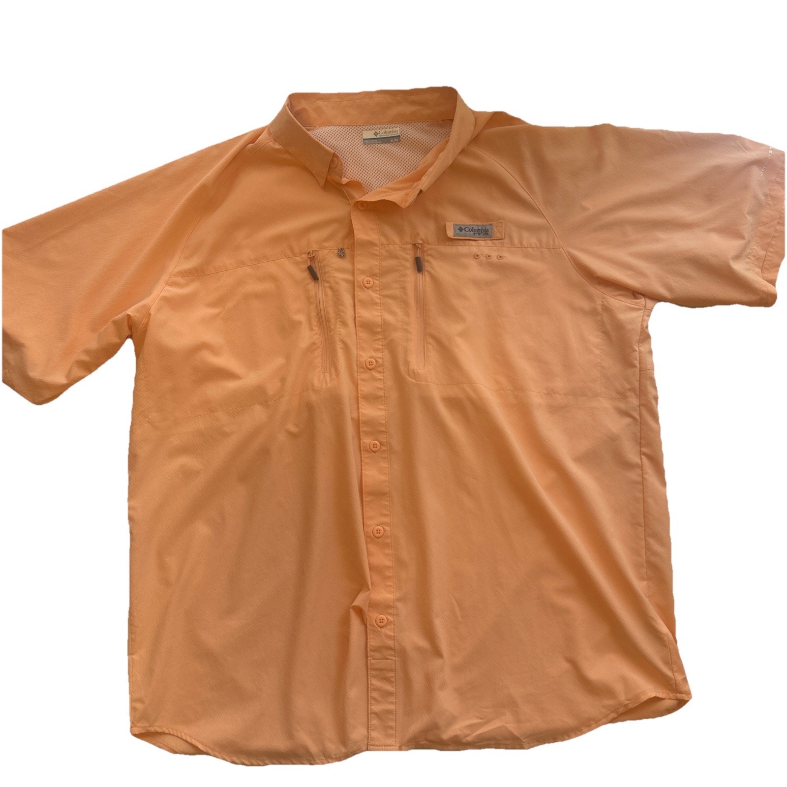 Columbia Pfg Men's Xl Vented Fishing Shirt Orange Omni Shade